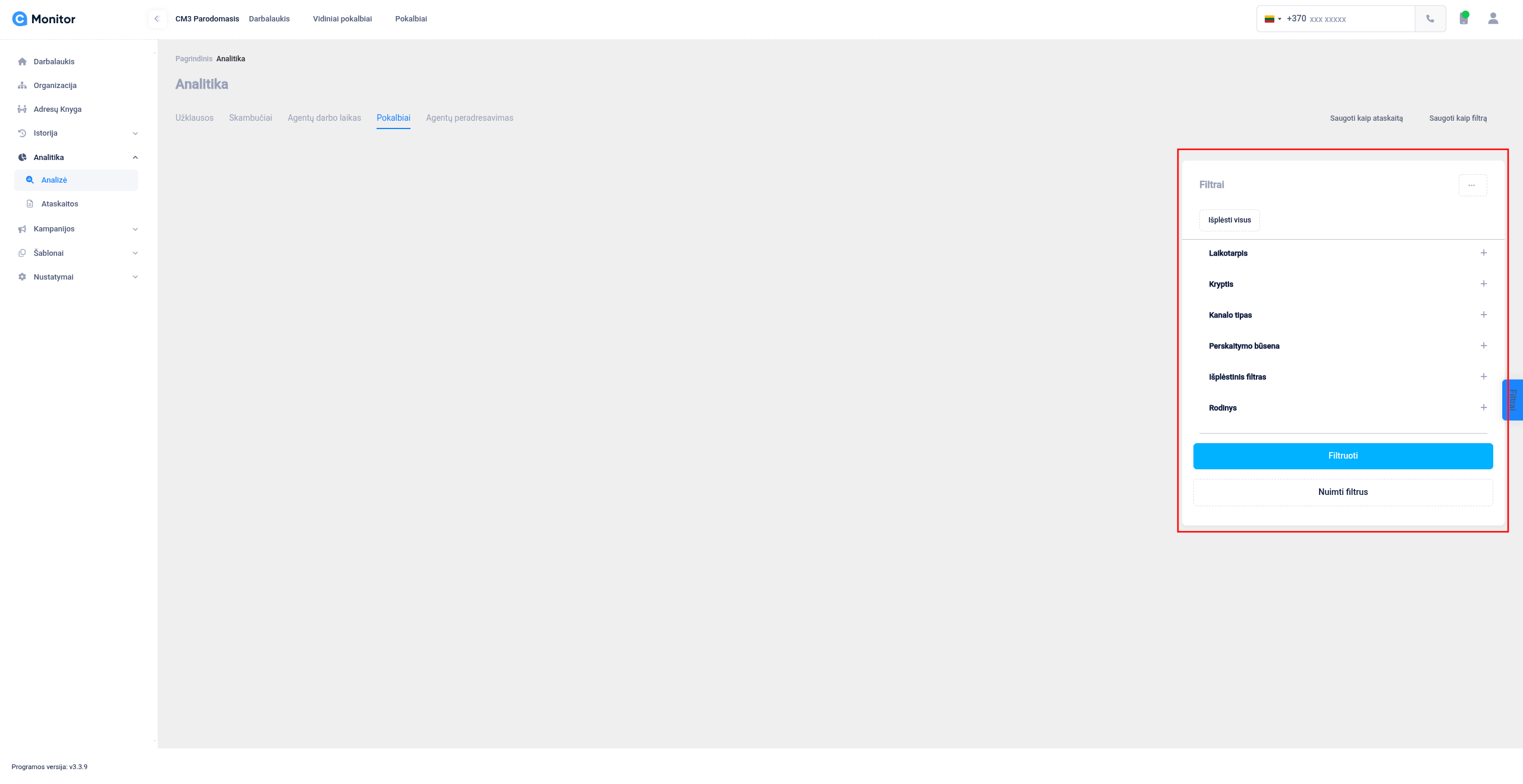 CMonitor Pokalbių analizė